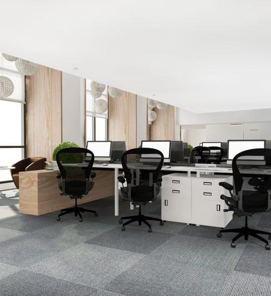 3d rendering loft business meeting and working room on office building